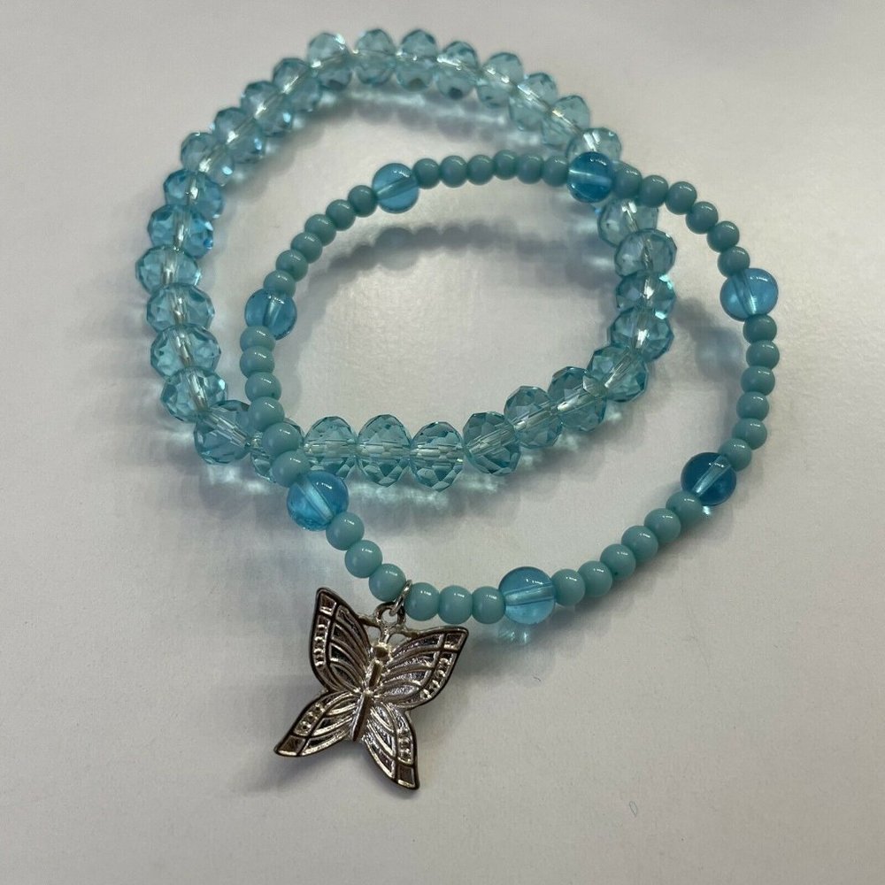 Blue Butterfly Elastic Beaded Y2K Bracelets